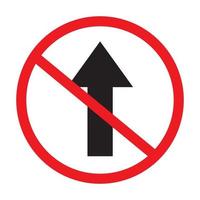 No direct traffic sign on white background vector. vector