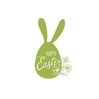 Happy Easter greeting card with bunny egg vector