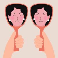 Bipolar Disorder concept. Manic episode of mental illness. vector