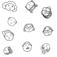 Seamless pattern with hand-drawn people or family face vector