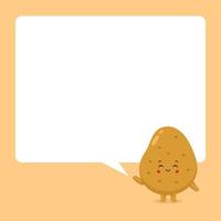 Cute Potato with Speech Bubble vector