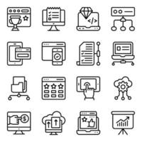 paquete de iconos lineales de marketing vector