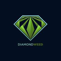 Weed and diamond concept design vector