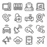 paquete de iconos lineales de dispositivos vector