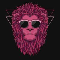 Ilustración de vector de cabeza de león rosa