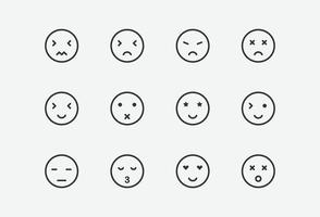 vector illustration of emoji icon set on grey background