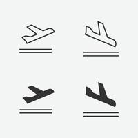 ilustración vectorial del icono de aviones sobre fondo gris para el sitio web y la aplicación móvil vector