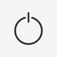 vector illustration of power button on grey background for website and mobile app