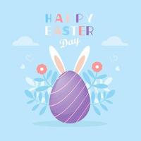 Blue Happy Easter Day background vector