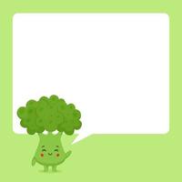 Cute Broccoli with Speech Bubble vector