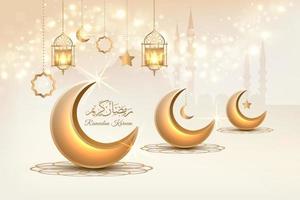 Ramadan Kareem design background with a mosque. vector