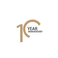 10  year anniversary celebration vector template design illustration
