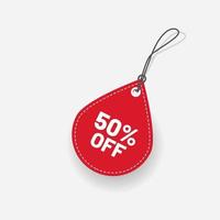 Red 50 Off Discount Tag Label Vector