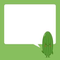 Cute Cucumber with Speech Bubbles vector