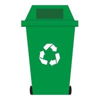 Recycle green bin vector isolated on white background.