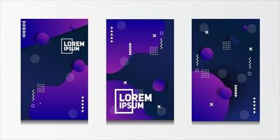 Background set of abstract geometric patterns with line and halftone patterns for business brochure cover designs. vector