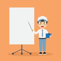 Indonesian Senior High School Character with Blank Board vector