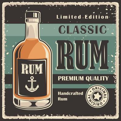 Rum Retro Vintage Classic Signage Poster
