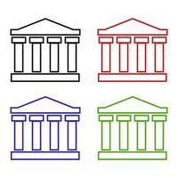 Bank Set On White Background vector