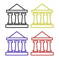 Bank Set On White Background vector