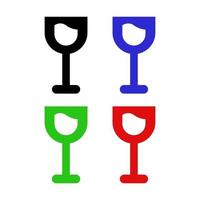 Set Of Wine Glass On White Background vector