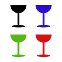 Set Of Wine Glass On White Background vector