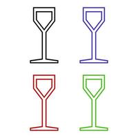 Set Of Wine Glass On White Background vector