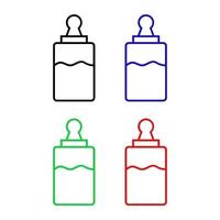 Set Of Baby Bottles On White Background vector