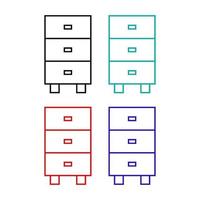 Wardrobe Set On White Background vector