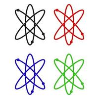 Set Of Atom On White Background vector