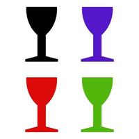 Set Of Wine Glass On White Background vector