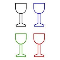 Set Of Wine Glass On White Background vector