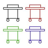 Set Of Hospital Stretcher On White Background vector