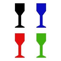 Set Of Wine Glass On White Background vector