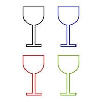 Set Of Wine Glass On White Background vector