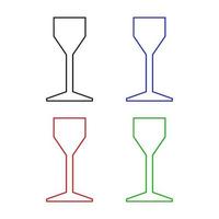 Set Of Wine Glass On White Background vector