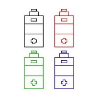 Battery Set On White Background vector