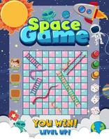 Snake Ladder game in galaxy theme vector