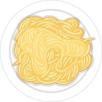 Pasta on plate isolated vector