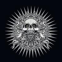 Signo gótico con calavera y ojo de la providencia en triángulo, camisetas de diseño vintage grunge vector