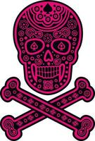 patrón de calavera de azúcar mexicana, diseño vintage para camisetas vector