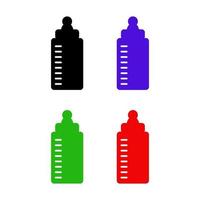 Set Of Baby Bottles On White Background vector