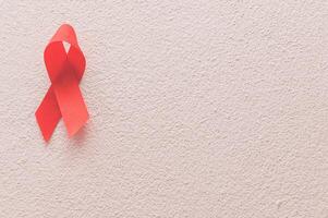 Red ribbon symbolizes World Health Day photo