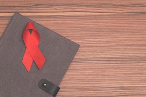 Red ribbon symbolizes World Health Day photo