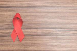 Red ribbon symbolizes World Health Day photo