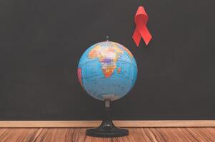 Red ribbon symbolizes World Health Day photo