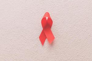 Red ribbon symbolizes World Health Day photo