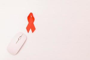 Red ribbon symbolizes World Health Day photo