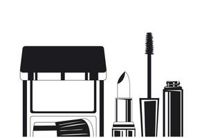 lipstick and eye shadows make up drawing icon vector