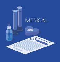 medical isometric icons design vector